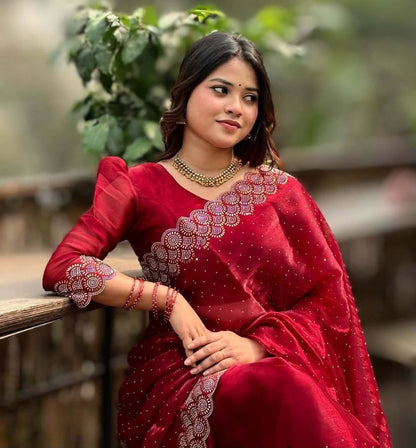 Georgette Sharee with Blouse Piece