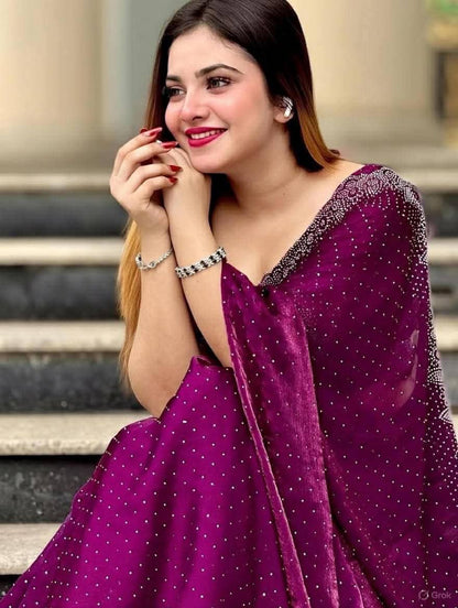 Georgette Sharee with Blouse Piece