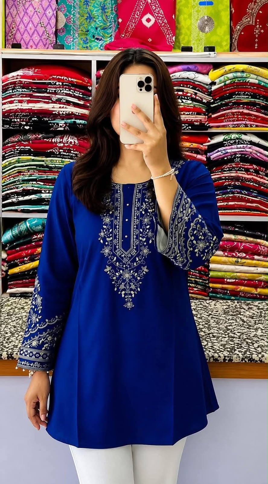 One Piece Ebmroidery Short Kurti