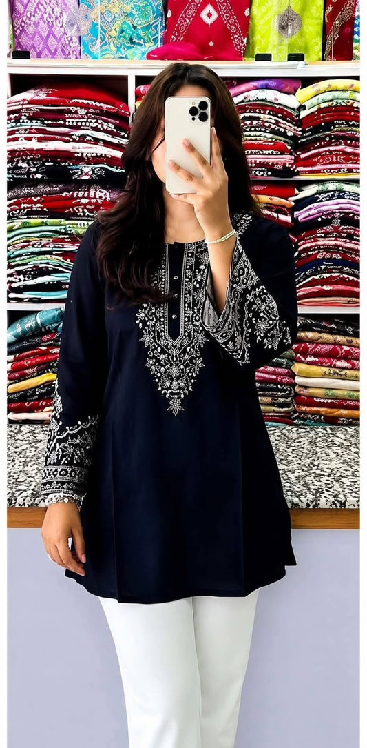 One Piece Ebmroidery Short Kurti