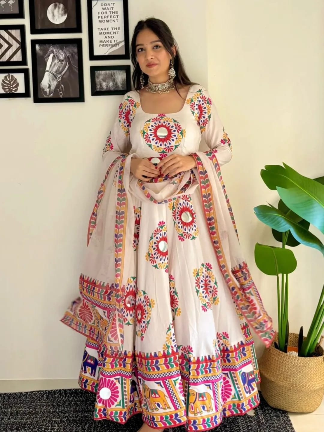 Puja Special Gown Three Piece