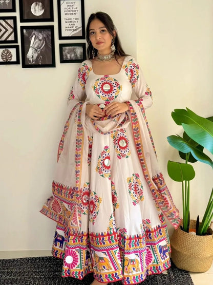 Puja Special Gown Three Piece